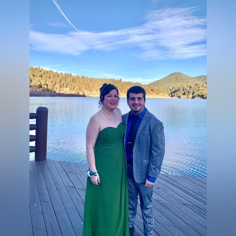 Azazie Olive Green Strapless Bridesmaid Dress - Picture 3 of 5
